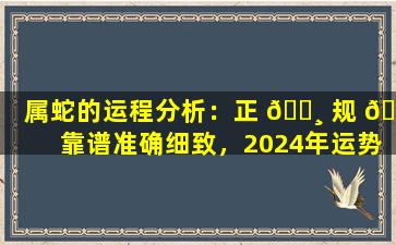 属蛇的运程分析：正 🕸 规 🐅 靠谱准确细致，2024年运势如何
